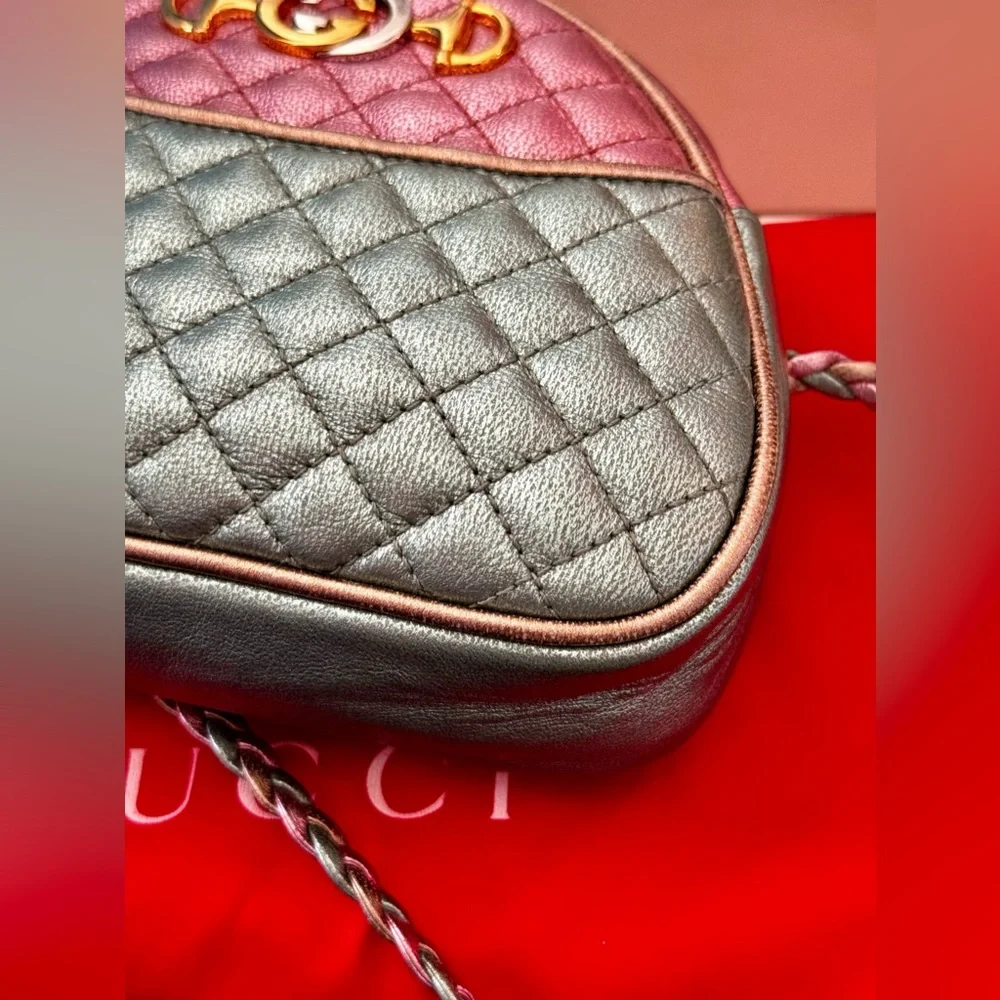 GUCCI Nappa Trapuntata Mini Zumi Dome Metallic Pastels Xbody Bag - Picture 8 of 16